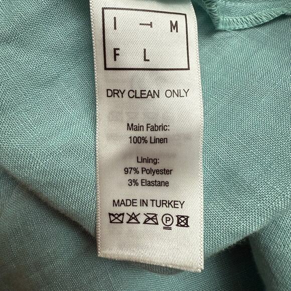 In The Mood For Love Peggy Maxi Dress Size XS 100% Linen Long Sleeved Collared - Picture 13 of 13